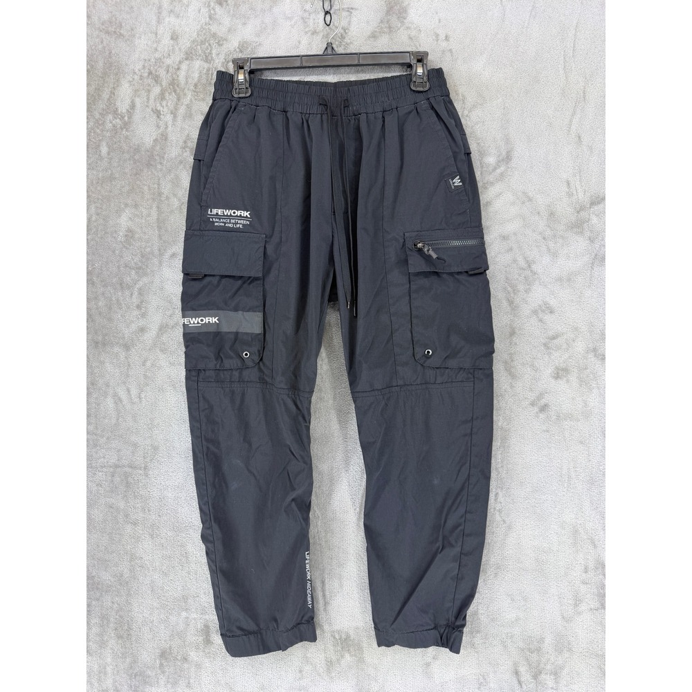 Lifework Mens Black Cargo Jogger Pants Size M LW212WL401-2 Utility Streetwear